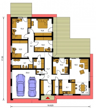 Plan de sol du rez-de-chaussée - BUNGALOW 159